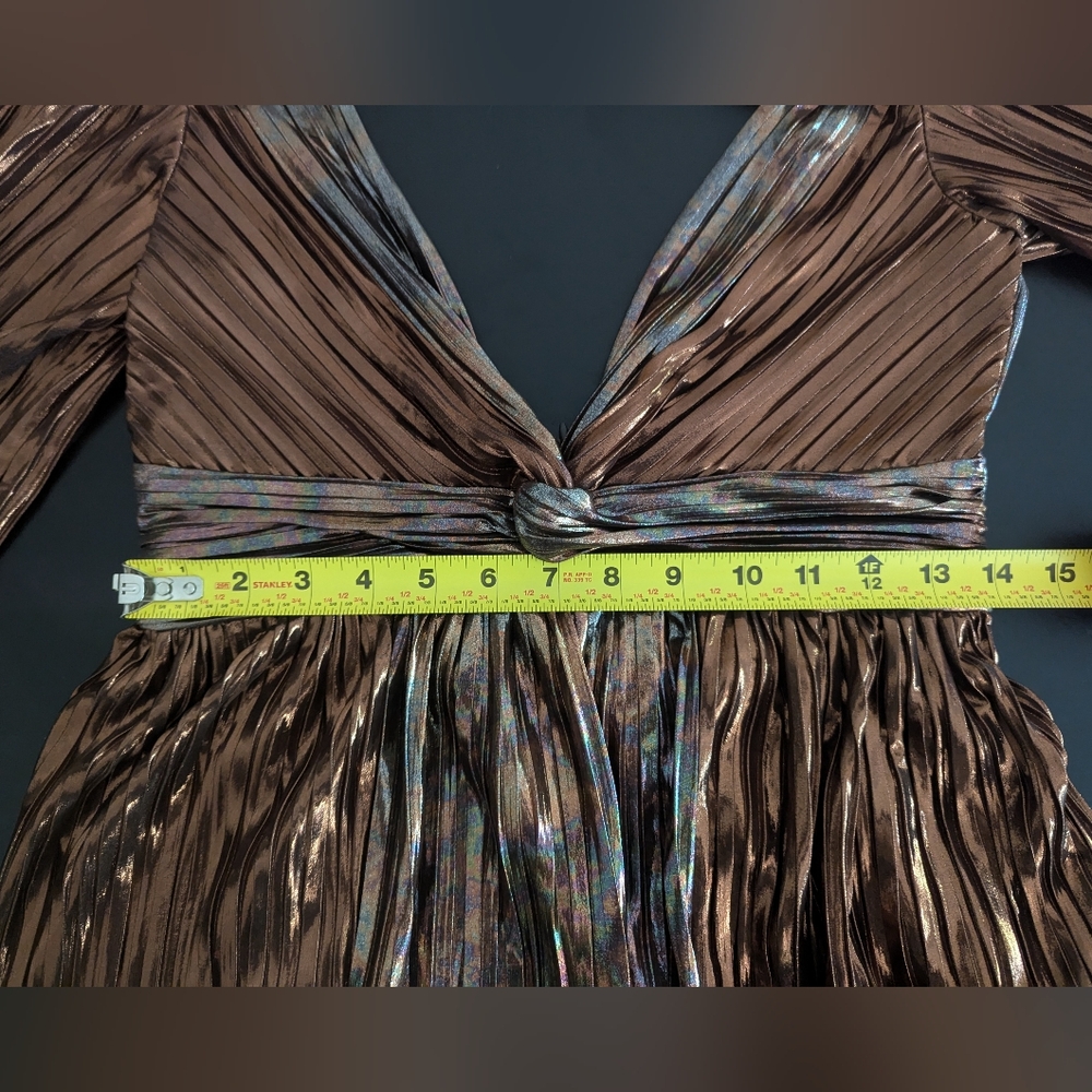 Free People Sabrina Musayev Wendy Metallic Pleated Dress - Picture 4 of 7